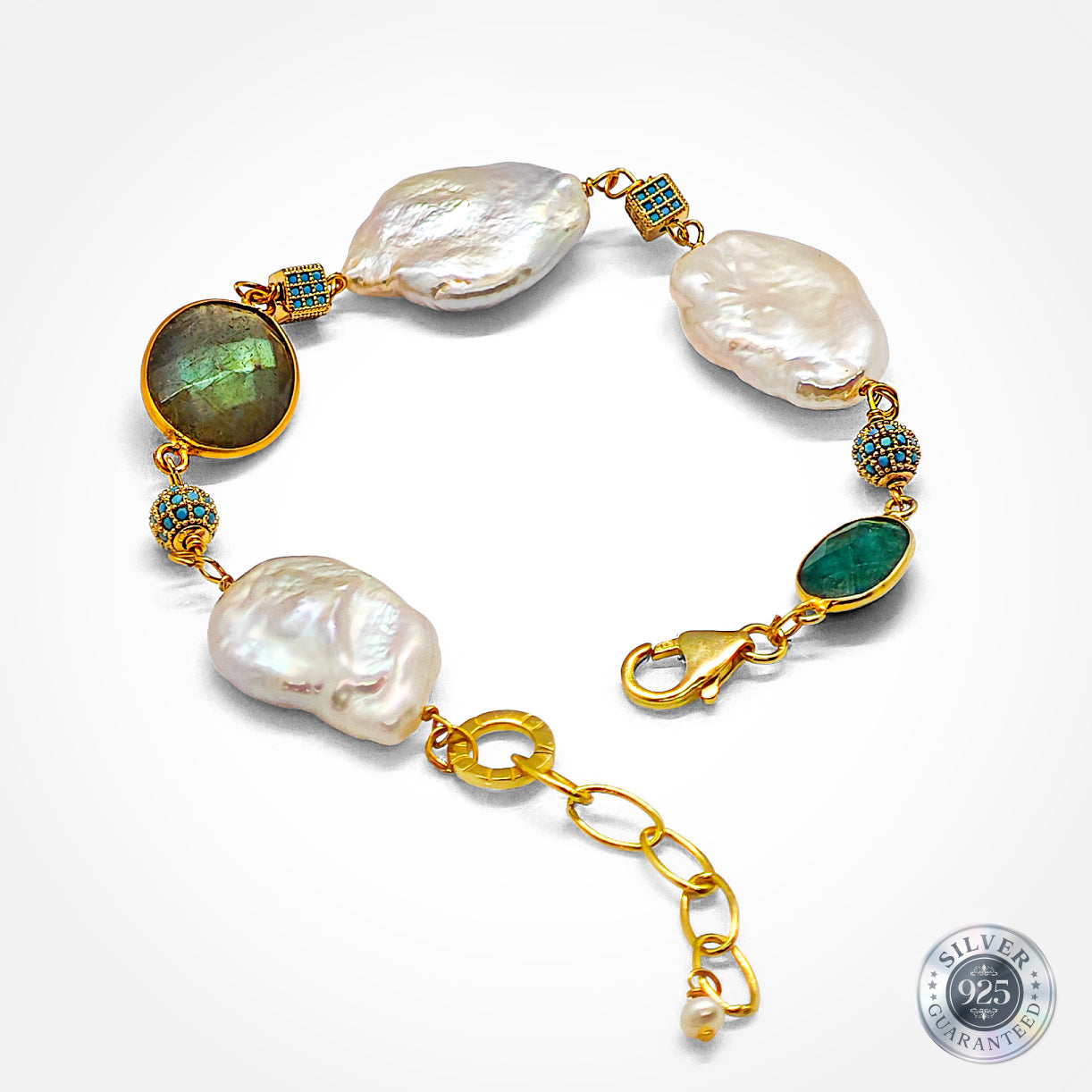 Aurora Gem Keshi Bracelet