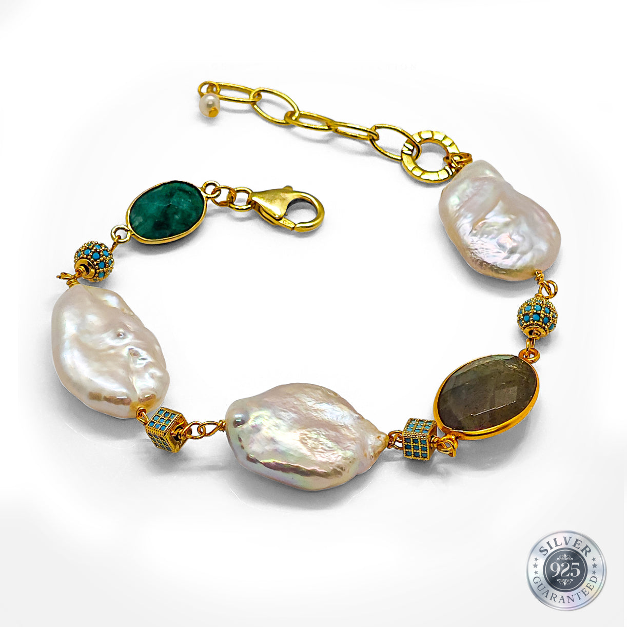 Aurora Gem Keshi Bracelet