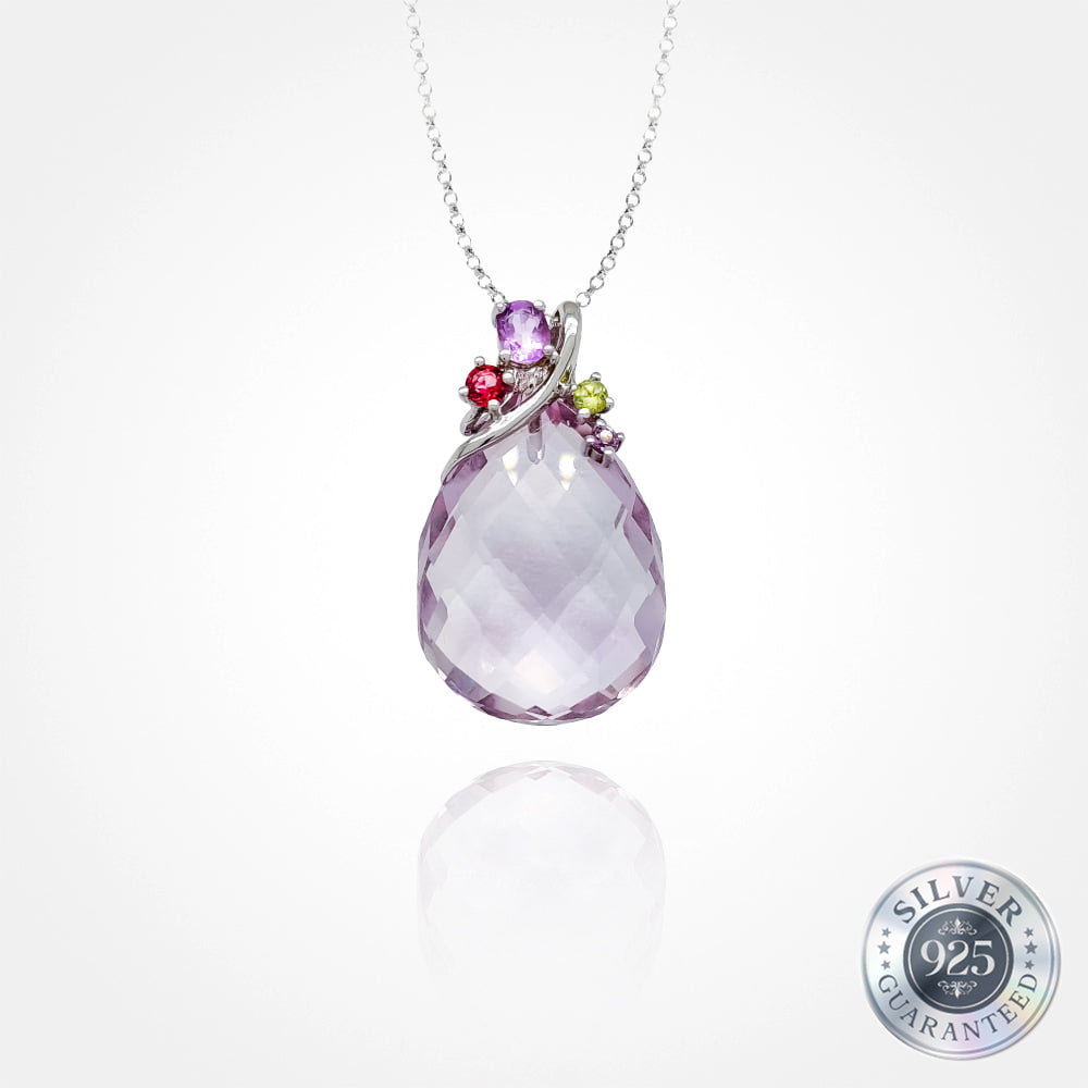 925 Silver Amethyst Gemstone Pendant