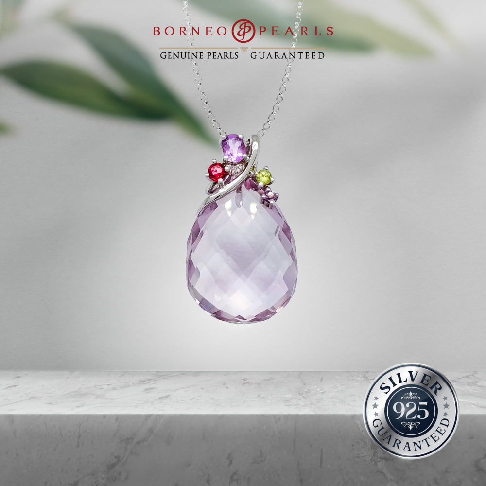 925 Silver Amethyst Gemstone Pendant