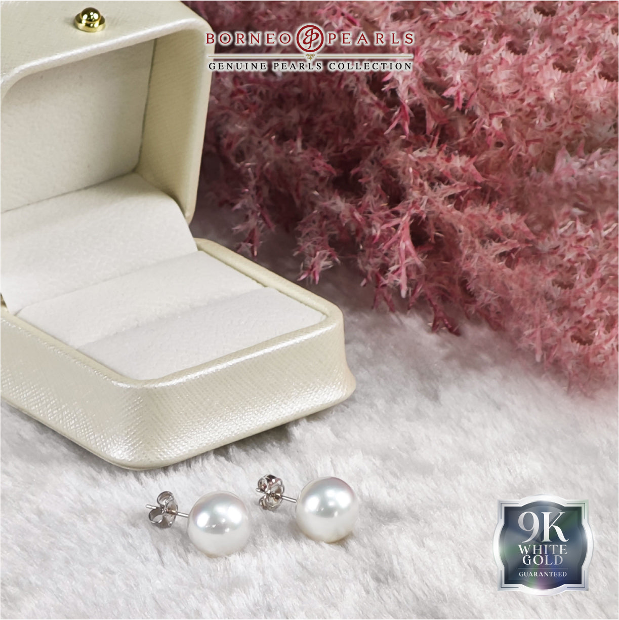 9K Gold White Southsea Studs