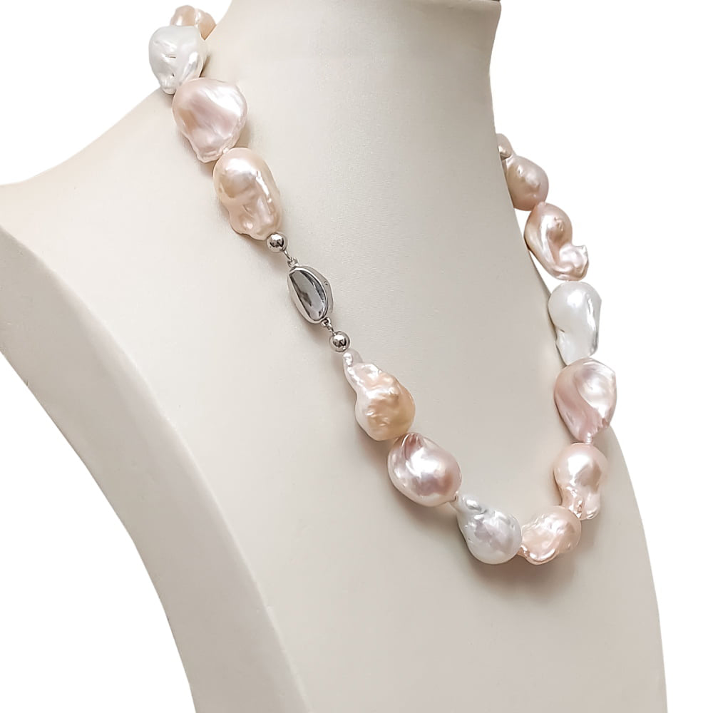 Multicolor Natural Baroque Pearl Necklace