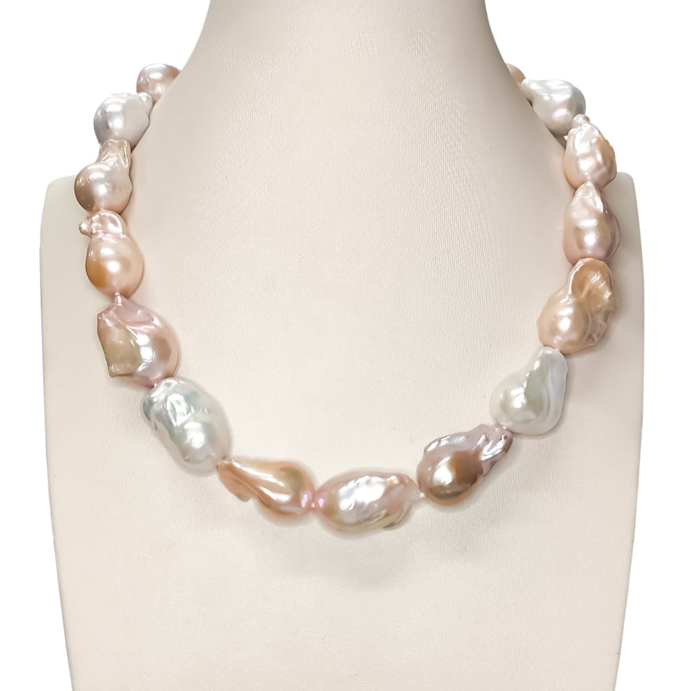 Multicolor Natural Baroque Pearl Necklace