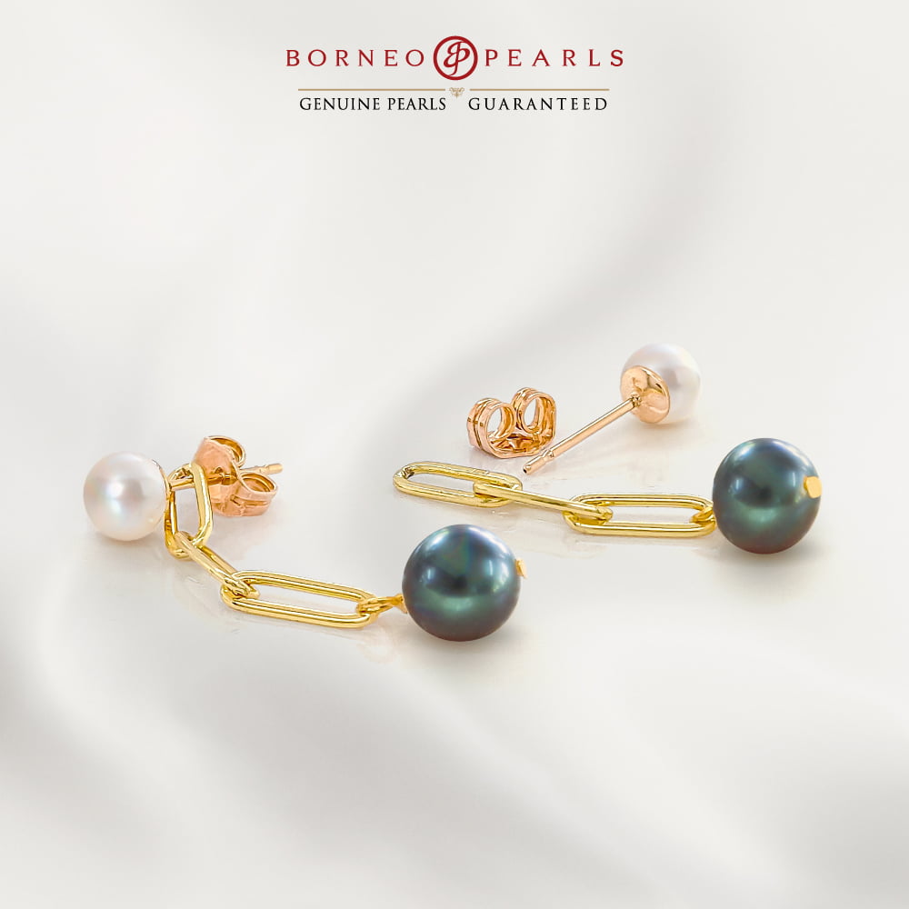 Two Way Double Pearl Earring