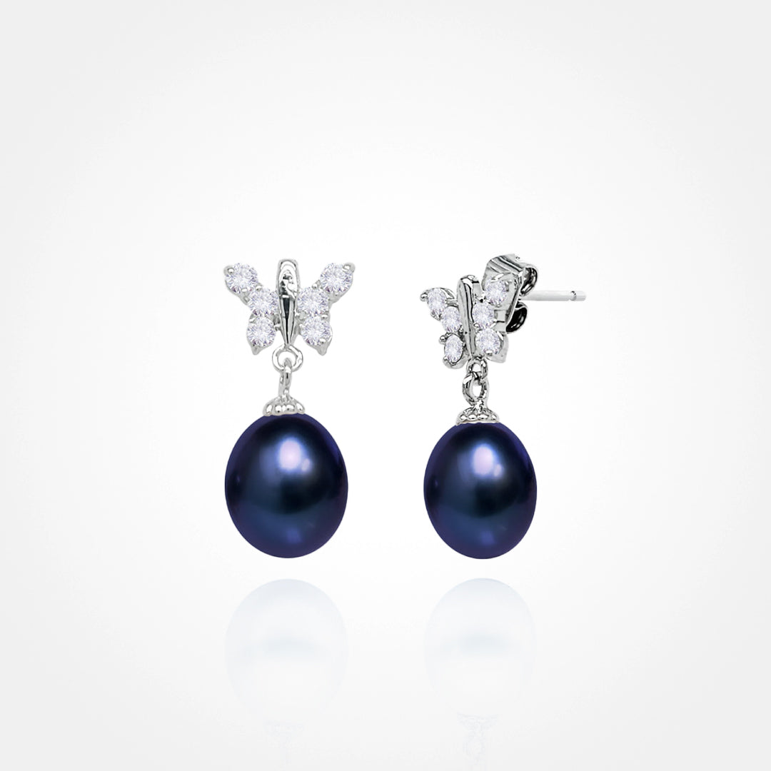 Dainty Butterfly Pearl Earring