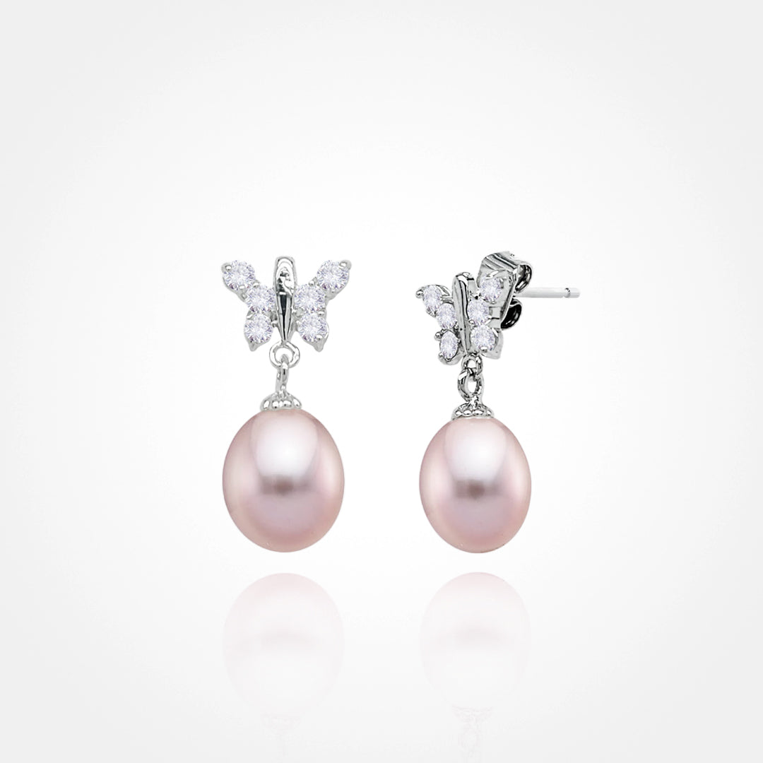 Dainty Butterfly Pearl Earring