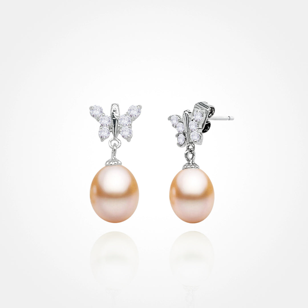 Dainty Butterfly Pearl Earring
