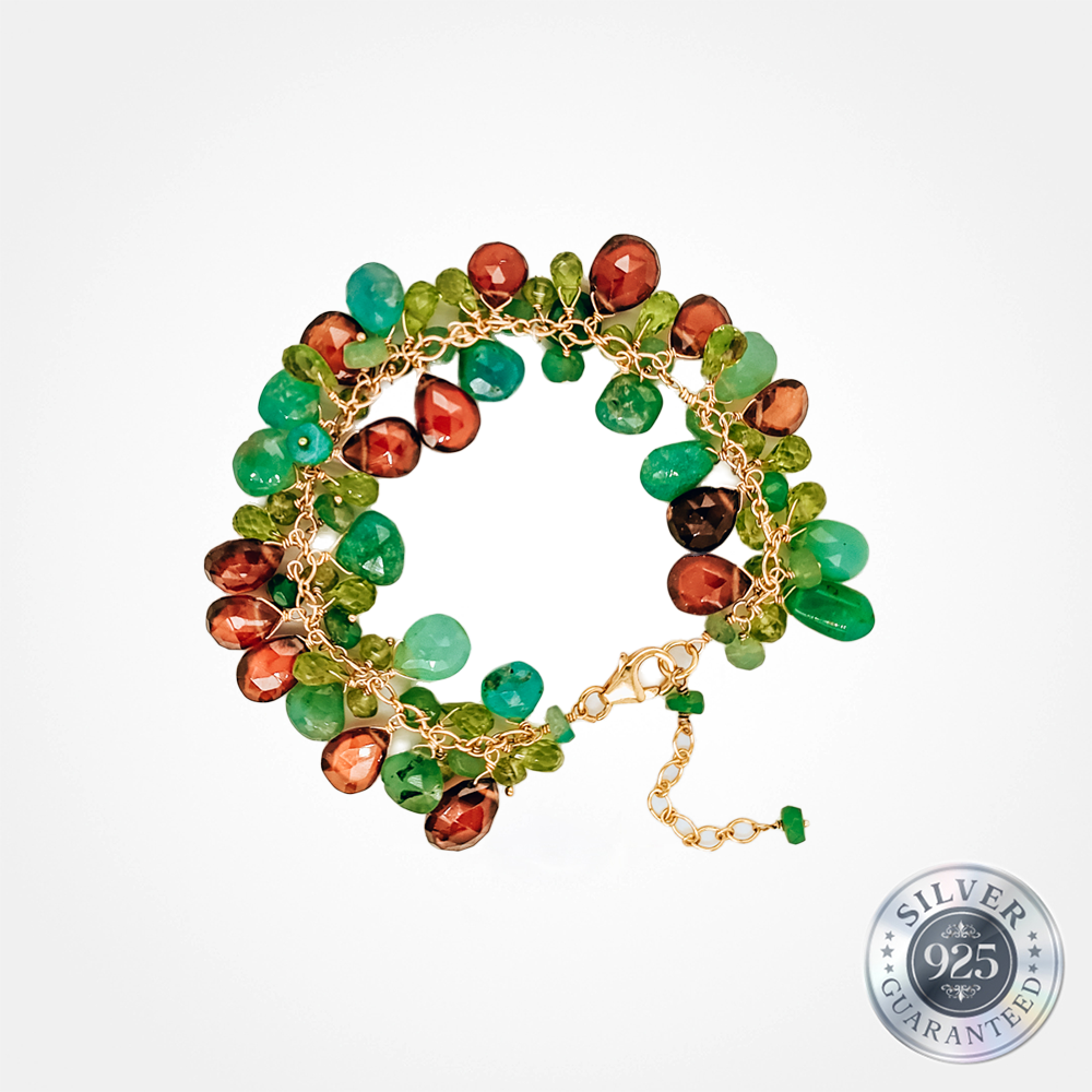 925 Silver Semi Precious Gemstone Bracelet