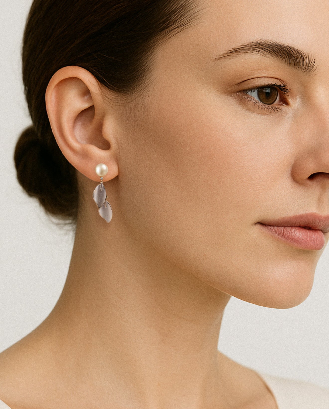 Pearl Petal Drops Earring