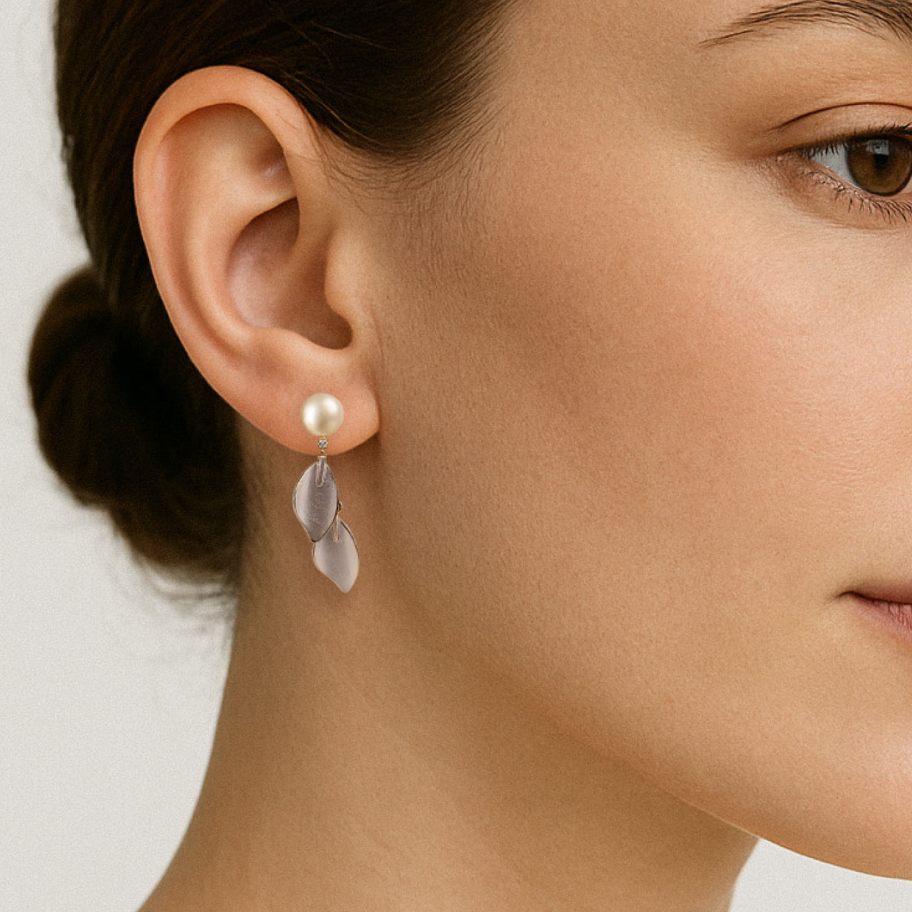 Pearl Petal Drops Earring