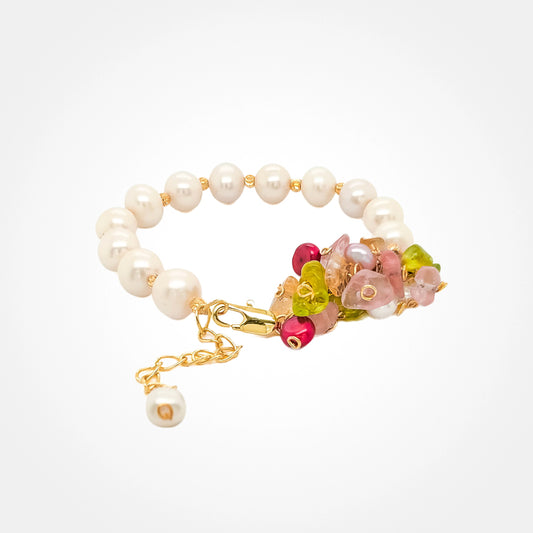 Pearls With Assorted Gemstone Bracelet