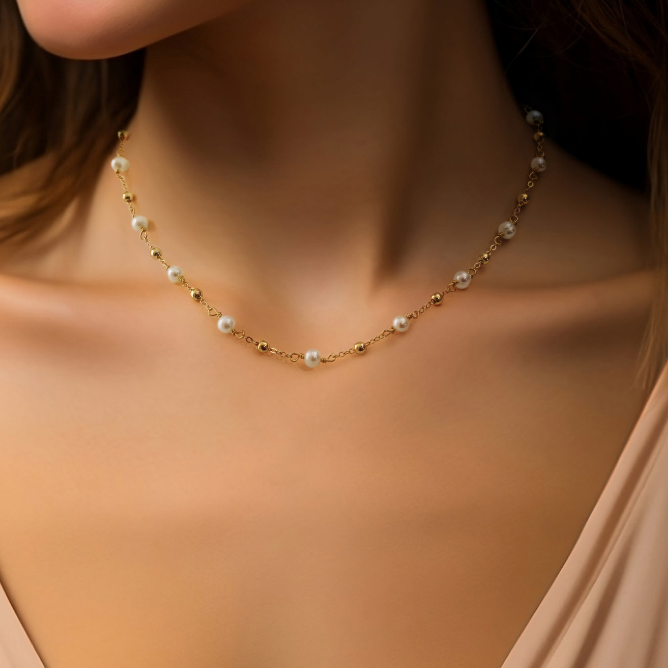 Pearls of Love Tin Cup Pearl Necklace