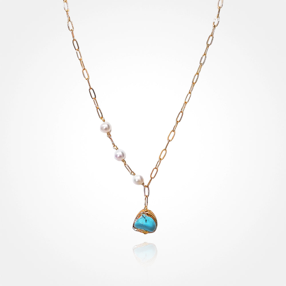 Turquoise Potato Pearl Necklace – Borneo Pearls