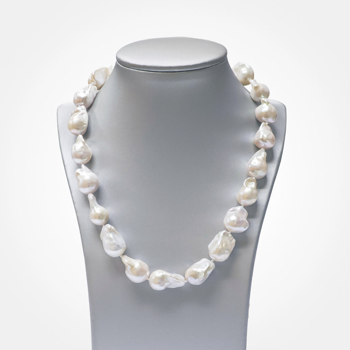 13-15mm White Baroque Pearl Necklace – Borneo Pearls