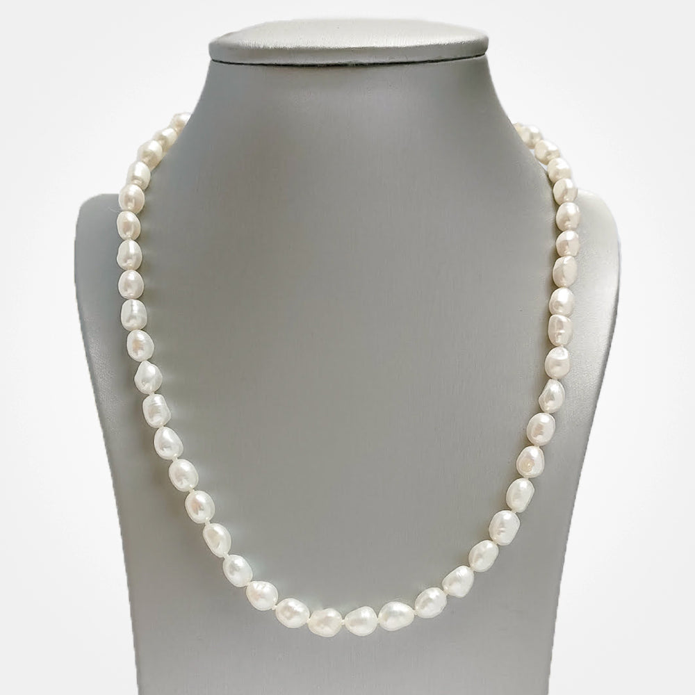 White Keshi Pearl Necklace – Borneo Pearls