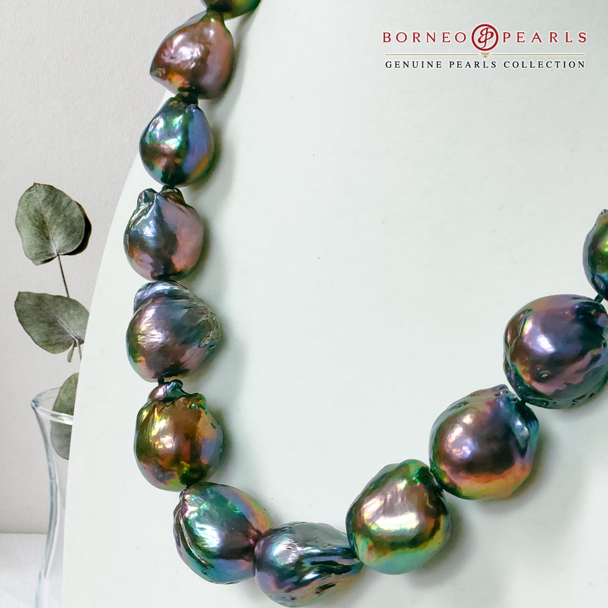 13-17mm Black Baroque Pearl Necklace