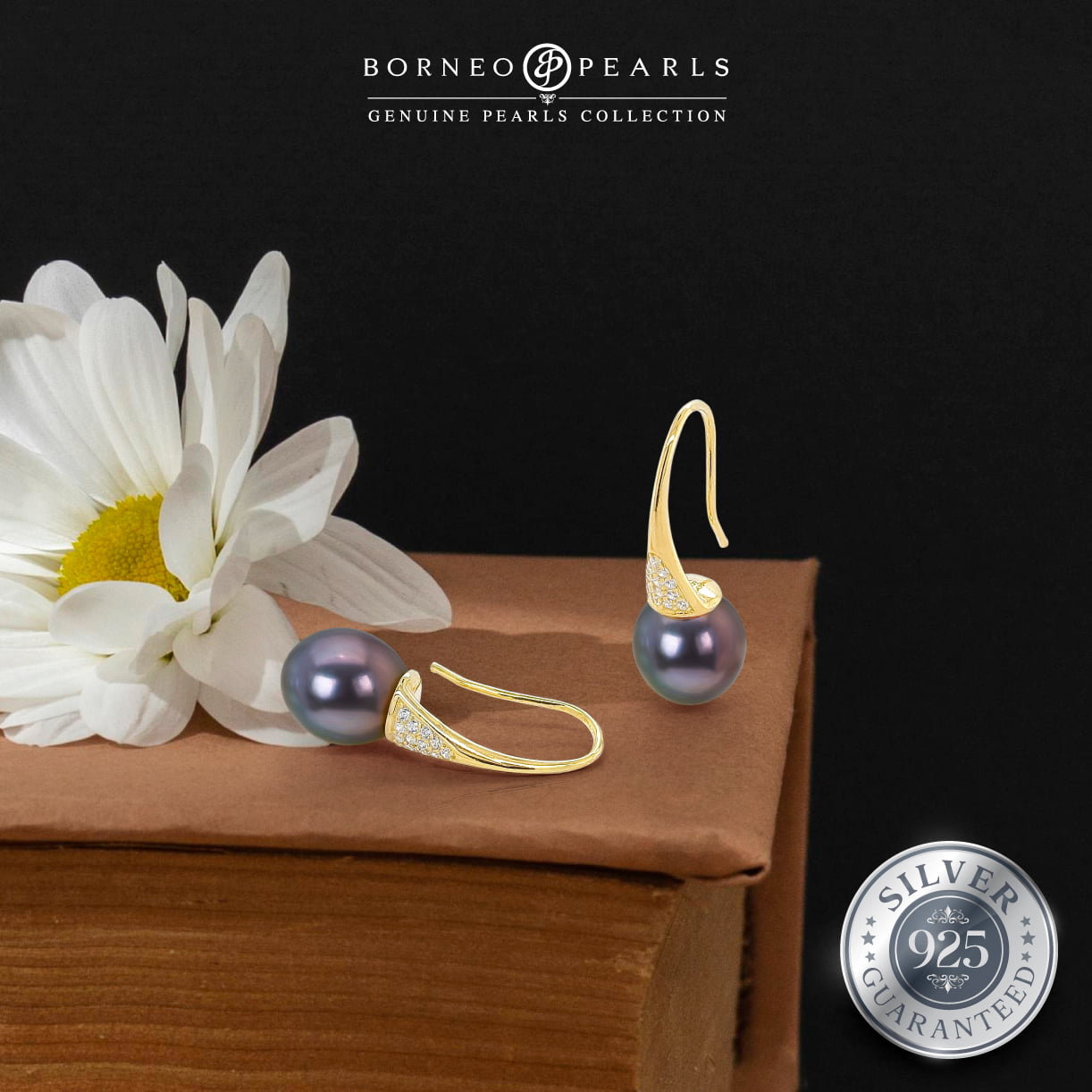 925 Silver Tiara Drop Pearl Earring