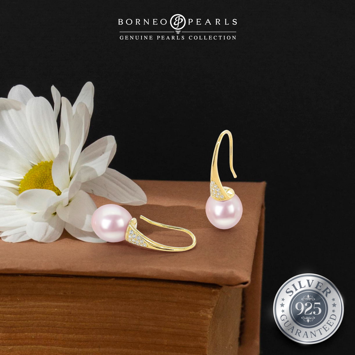 925 Silver Tiara Drop Pearl Earring