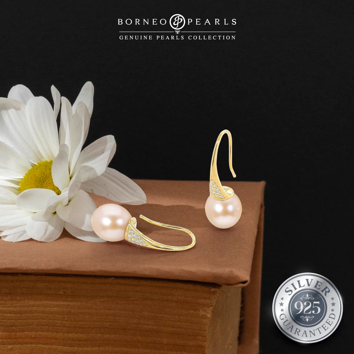 925 Silver Tiara Drop Pearl Earring