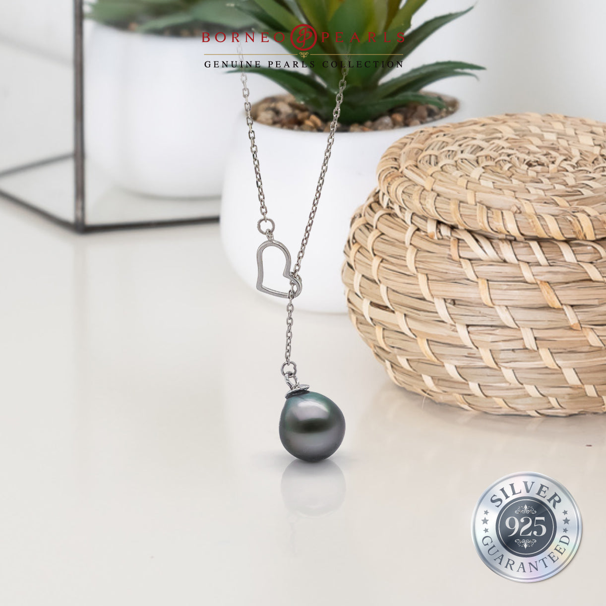 925 Silver Heart of Tahiti Pearl Pendant