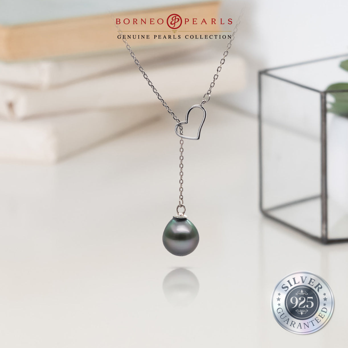 925 Silver Heart of Tahiti Pearl Pendant