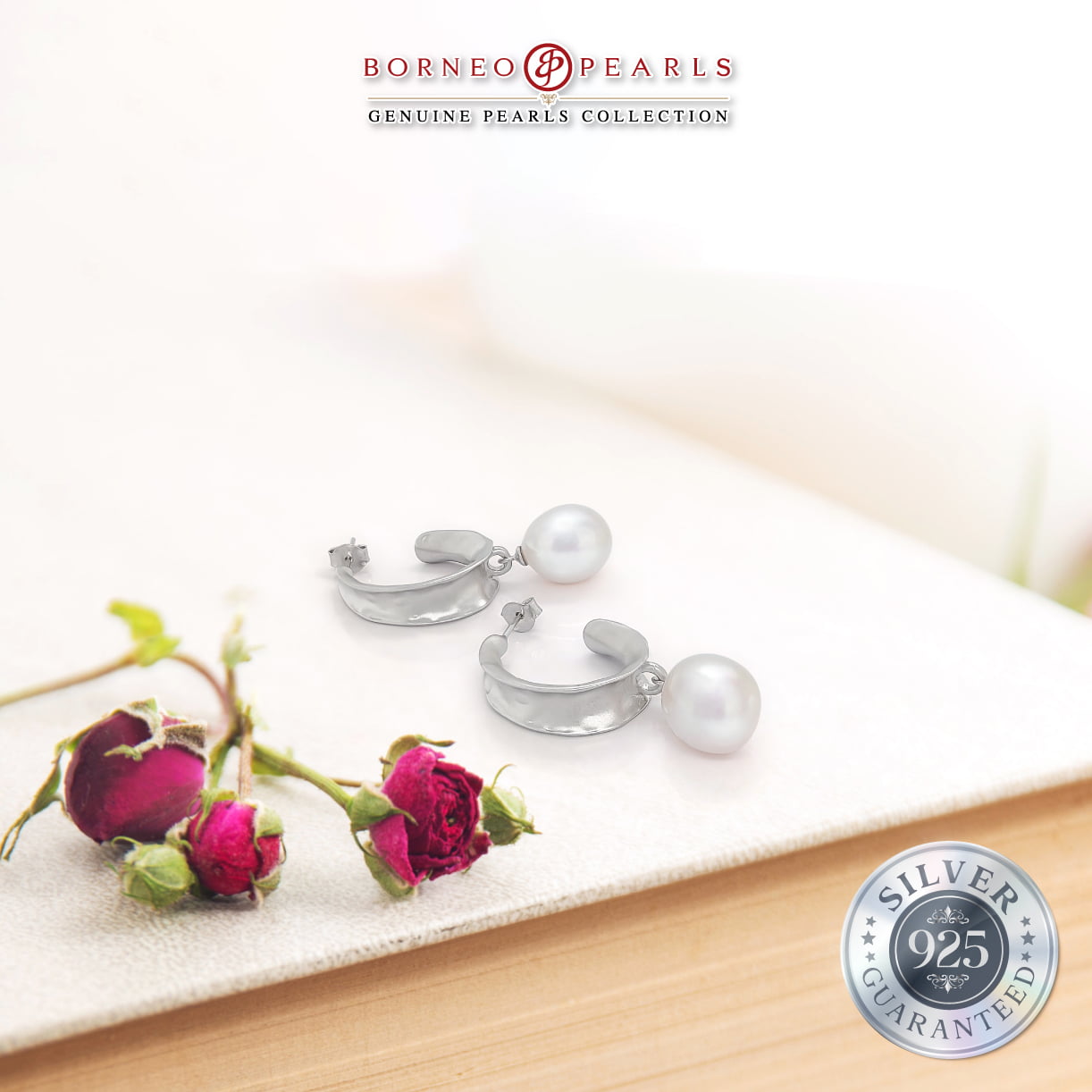 925 Silver Keshi Pearl Loops