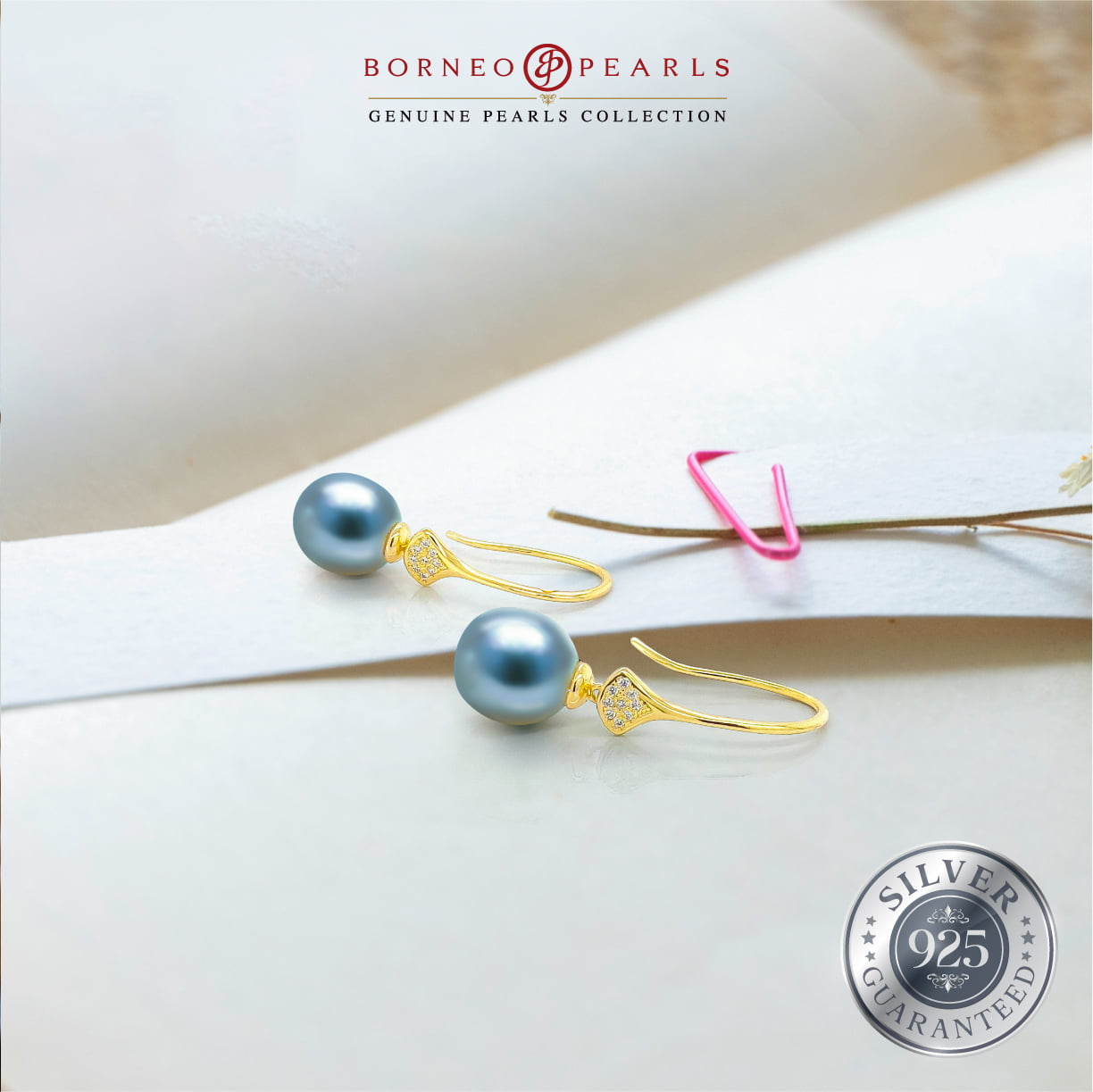 925 Silver Midas Drop Pearl Earring