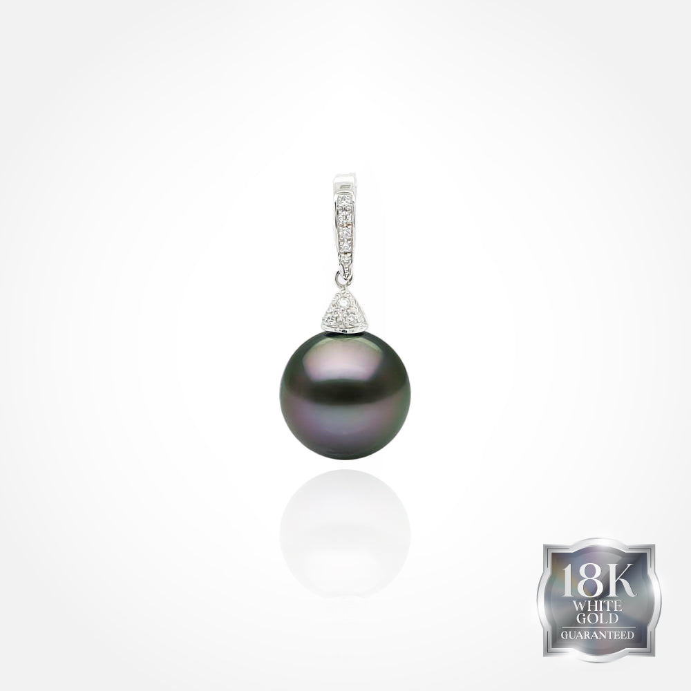 18K Gold Tahitian Echo Diamond Pendant – Borneo Pearls