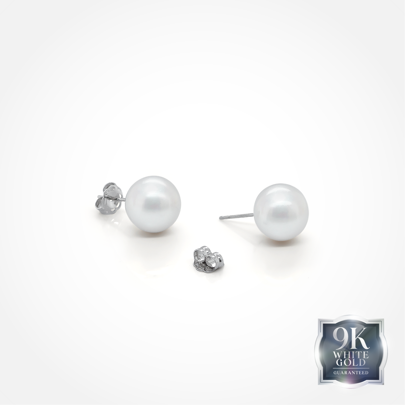 9K Gold White Southsea Studs