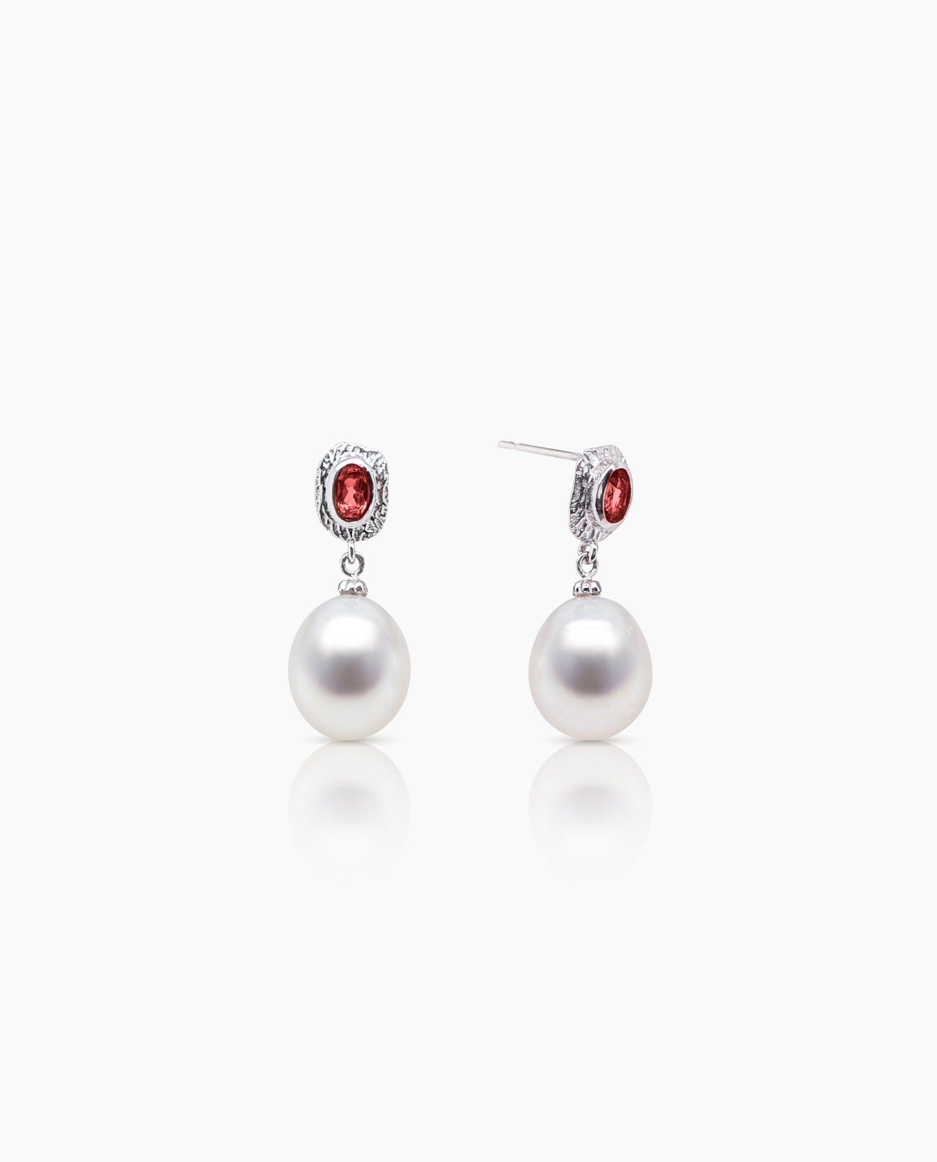 South Sea Pearl & Ruby Earrings