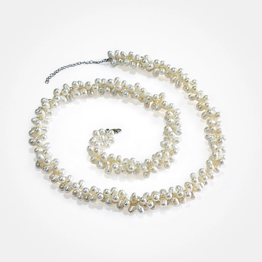 Twisted Rice Pearl Necklace