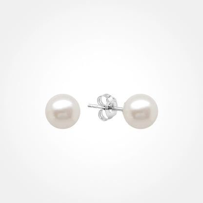 Classic Button Pearl Studs