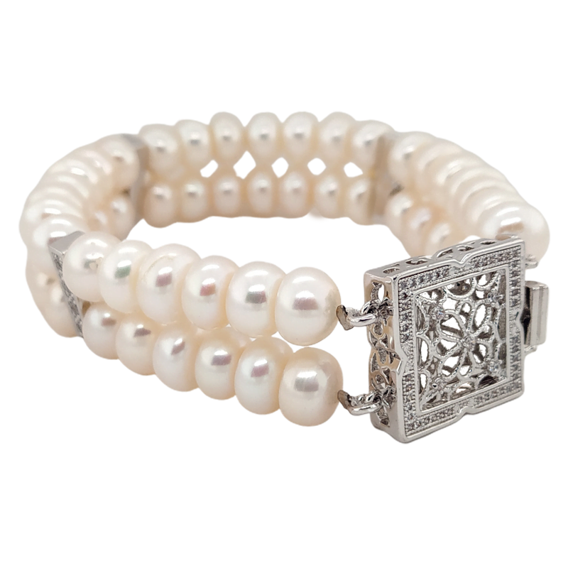 Dual Strand Corn Pearl Bracelet