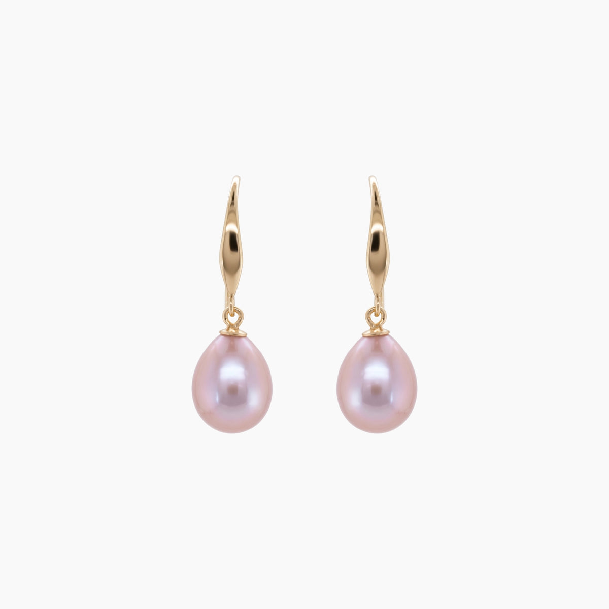 Classic Rice Pearl Drop Earrings 8–9mm with 925 Silver