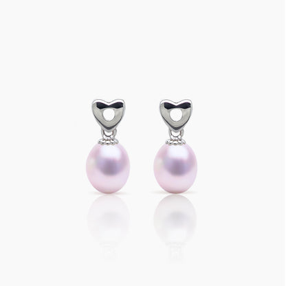 Lustrous Heart Pearl Drop Earrings