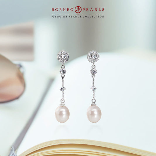 7-8mm Pearl Long Drop Earrings