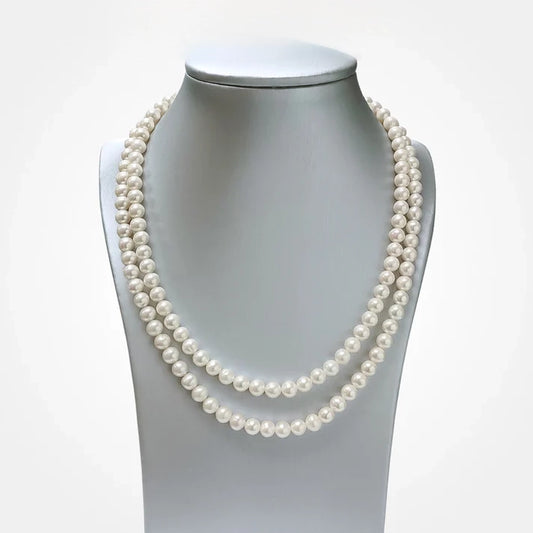 White Double Strand Pearl Necklace