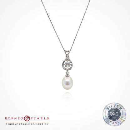 Twilight Dance Pearl Pendant in 925 Silver