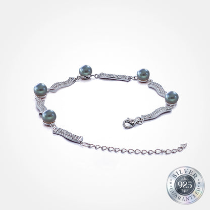 925 Silver Meridian Pavé Pearl Bracelet