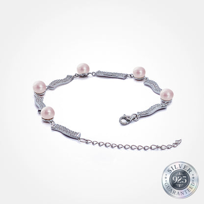 925 Silver Meridian Pavé Pearl Bracelet