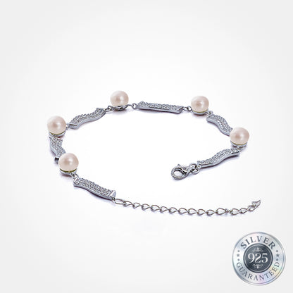 925 Silver Meridian Pavé Pearl Bracelet