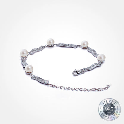 925 Silver Meridian Pavé Pearl Bracelet