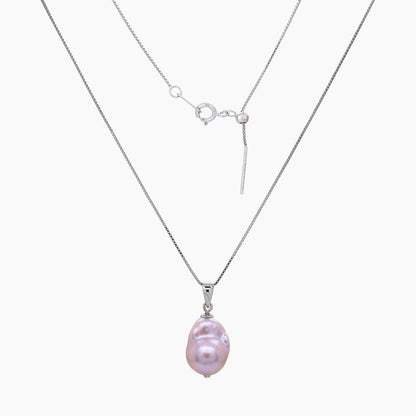 White Keshi Pearl Pendant Necklace 10–11mm