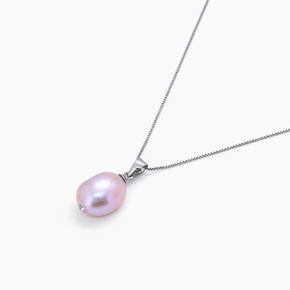 White Keshi Pearl Pendant Necklace 10–11mm