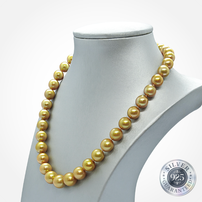 High Grade 12mm Golden South Sea Necklace