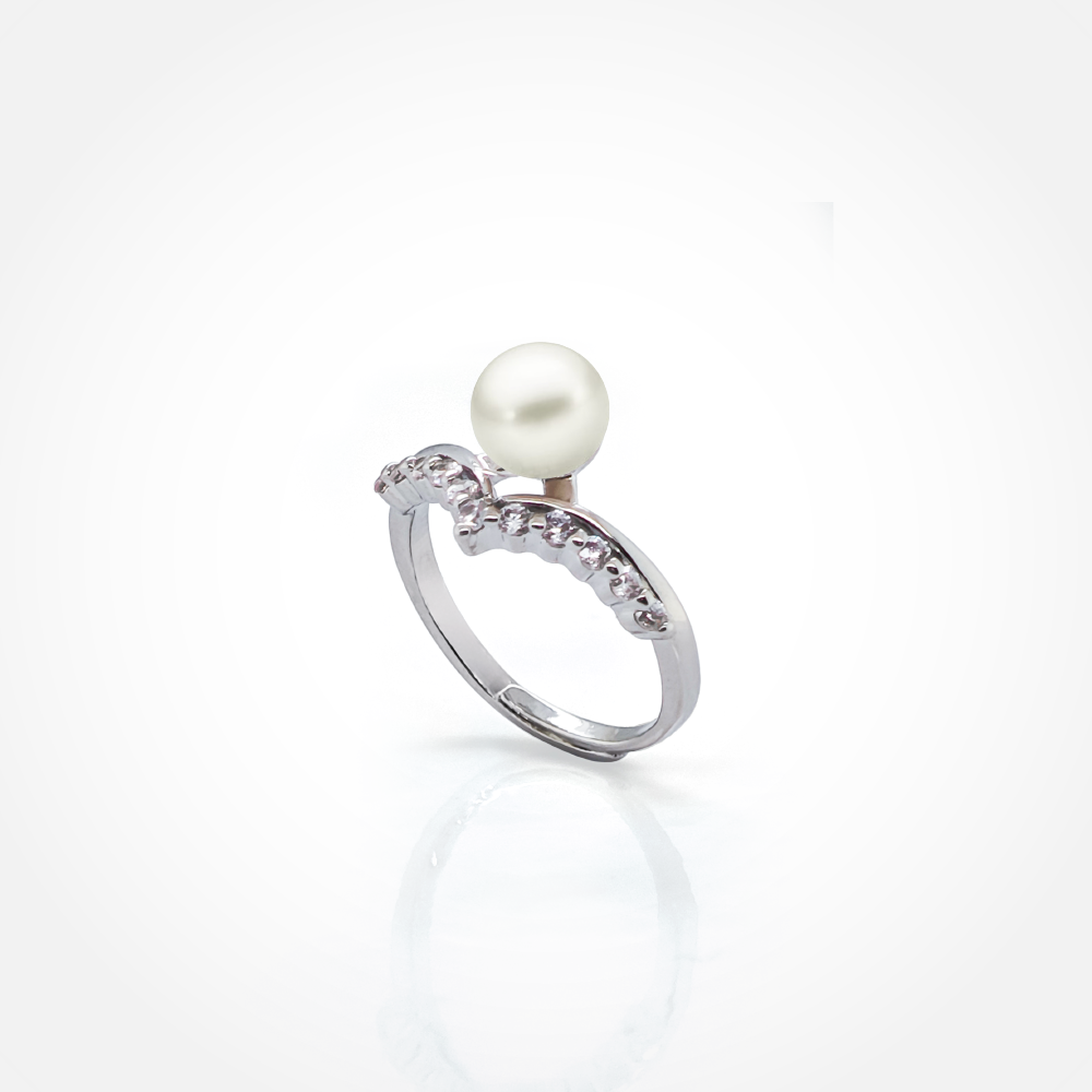 Tiara Adjustable Pearl Ring