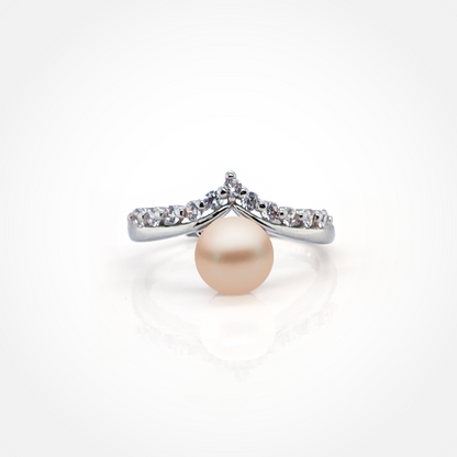 Tiara Adjustable Pearl Ring