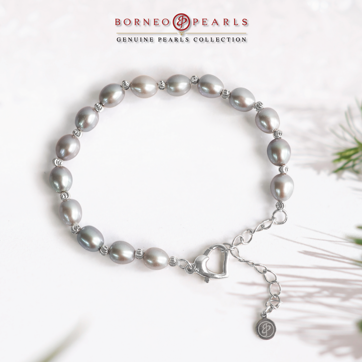 Freshwater Pearl Bracelet with Heart Clasp