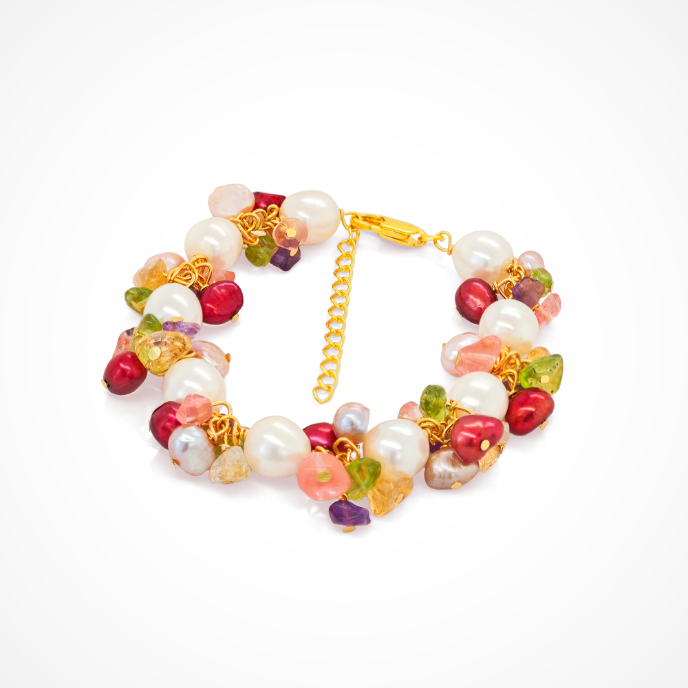 Keshi Pearl & Semi Precious Stones Bracelet