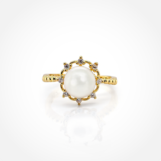 Halo Grace Adjustable Pearl Ring